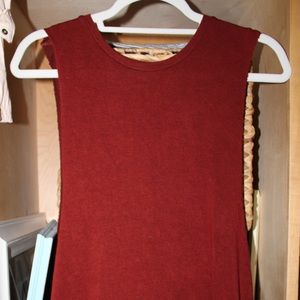 Red Sleeveless T-shirt dress